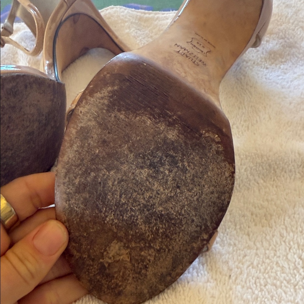 Stuart Weitzman Tan Ankle Strap Heels - Picture 6 of 10